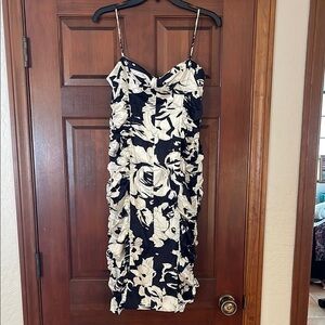 David Meister Black and White Sheath Midi Dress size 10